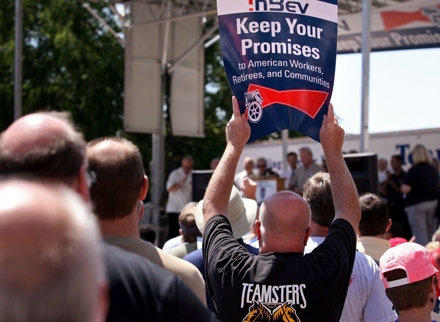 Teamsters rally after In-Bev buys Anheuser-Busch